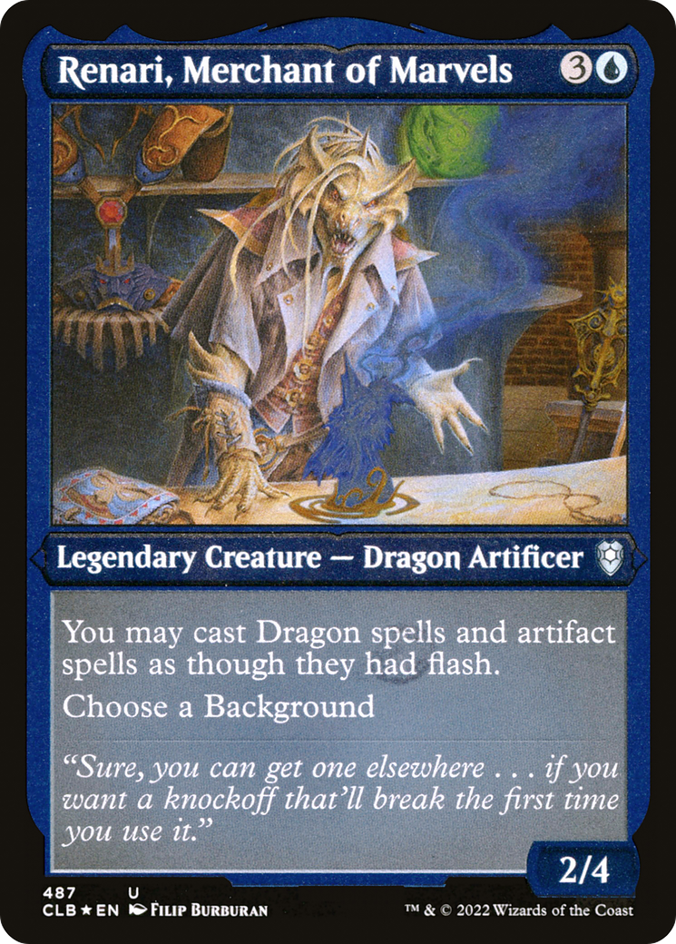 Renari, Merchant of Marvels (Foil Etched) (CLB-487) - Commander Legends: Battle for Baldur's Gate Foil-1