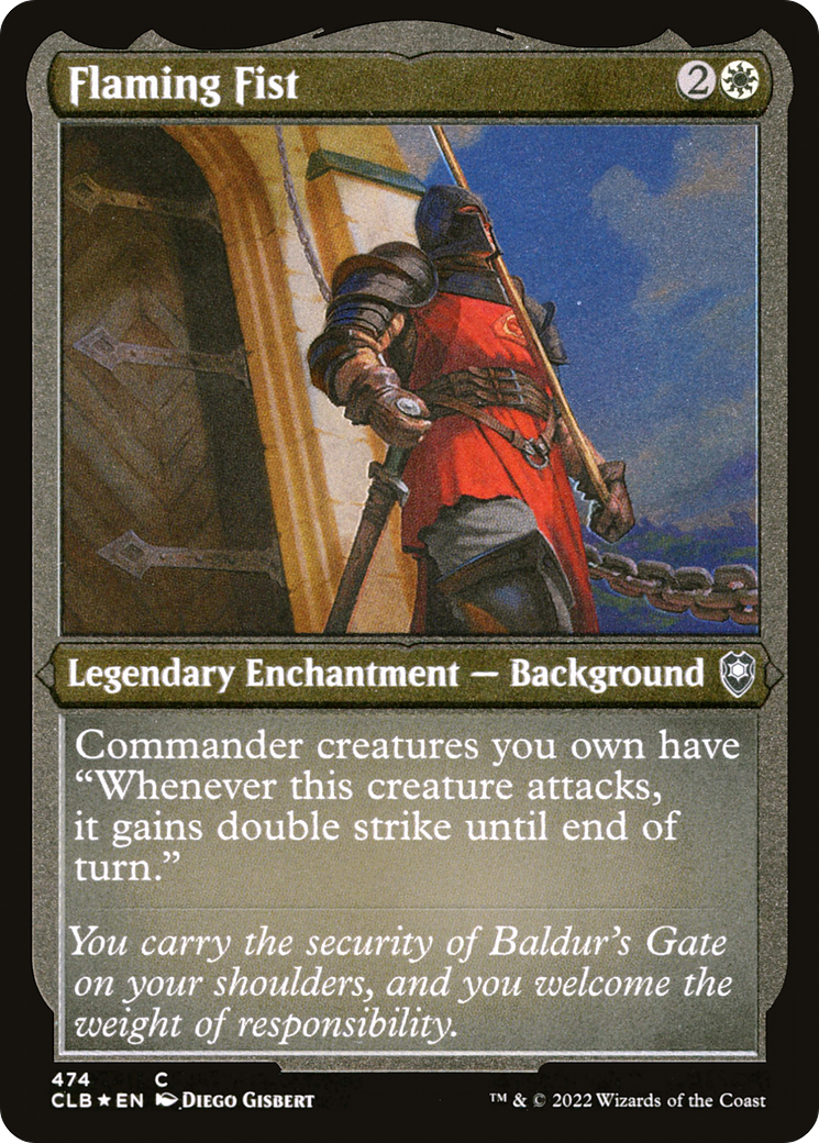 Flaming Fist (CLB-474) - Commander Legends: Battle for Baldur's Gate Etched Foil-1