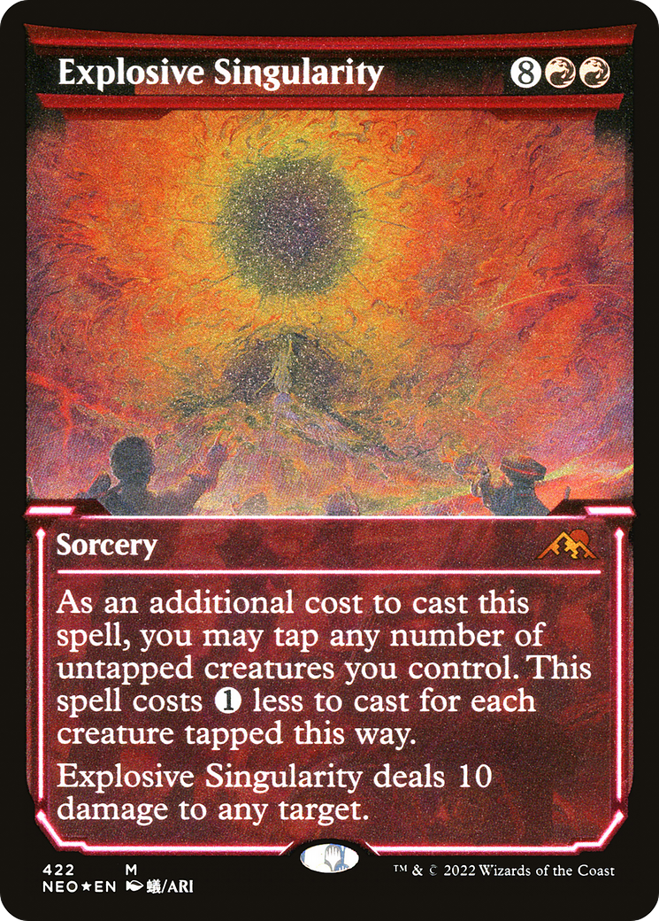 Explosive Singularity (NEO-422) - Kamigawa: Neon Dynasty: (Showcase) Etched Foil-1