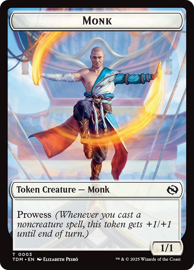 Elemental (0027) // Monk Double-Sided Token [Tarkir: Dragonstorm Commander Tokens]-2