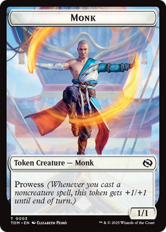 Elemental (0027) // Monk Double-Sided Token [Tarkir: Dragonstorm Commander Tokens]-2