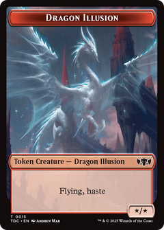 Dragon Illusion // Monk Double-Sided Token [Tarkir: Dragonstorm Commander Tokens]-1