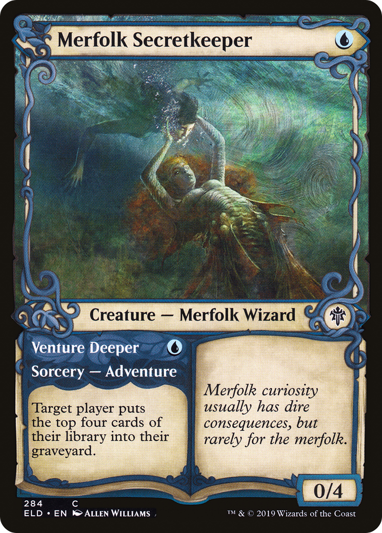 Merfolk Secretkeeper // Venture Deeper (Showcase) [Throne of Eldraine]-1