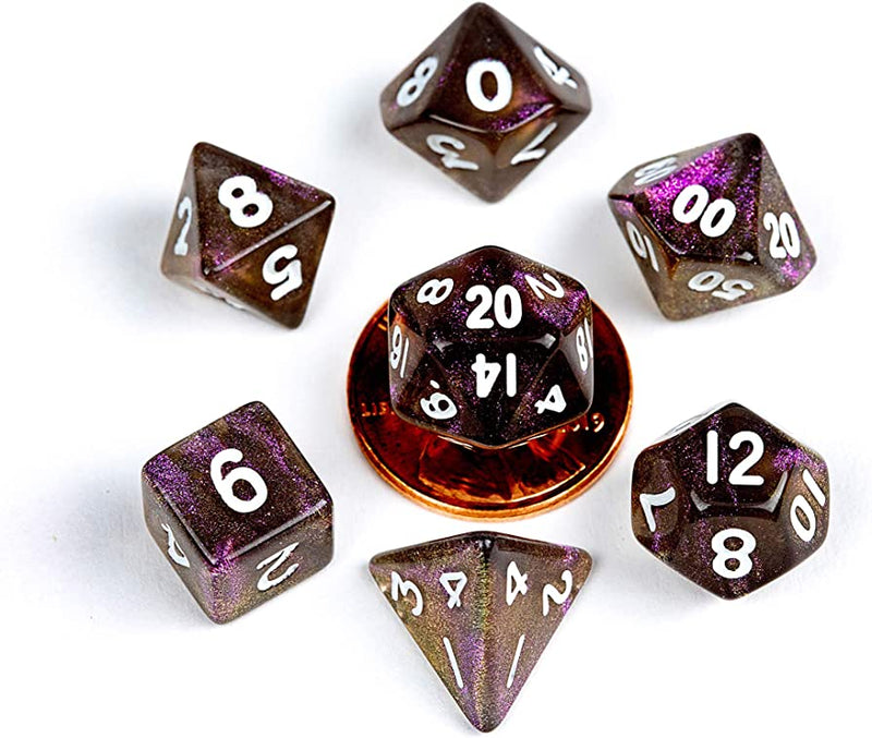 MDG 10mm Mini Polyhedral Dice Set: Stardust Super Volcano-1