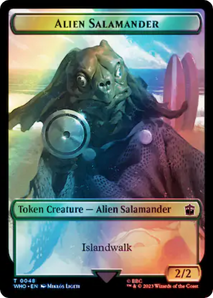 Fish // Alien Salamander Double-Sided Token (Surge Foil) [Doctor Who Tokens]-2