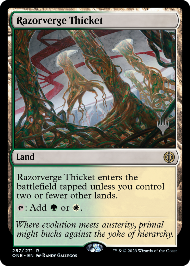 Razorverge Thicket (Promo Pack) [Phyrexia: All Will Be One Promos]-1