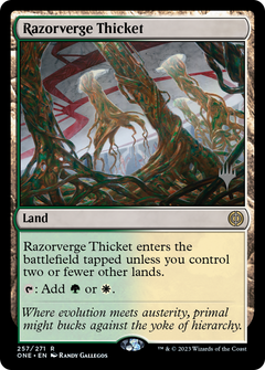 Razorverge Thicket (Promo Pack) [Phyrexia: All Will Be One Promos]-1