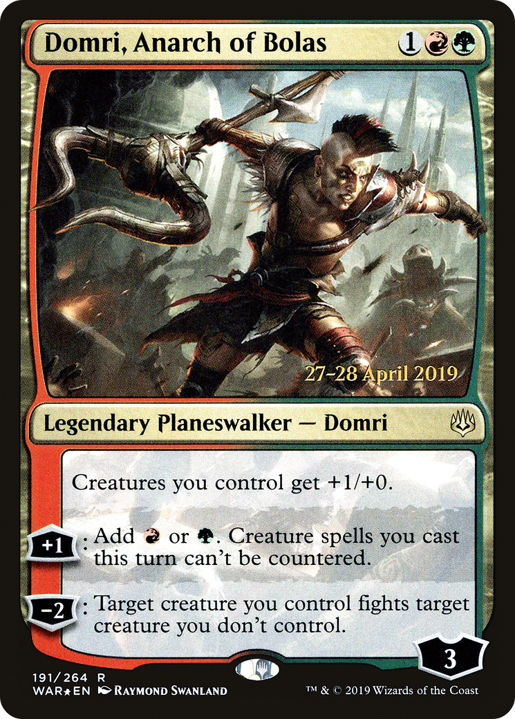 Domri, Anarch of Bolas [War of the Spark Prerelease Promos]-1