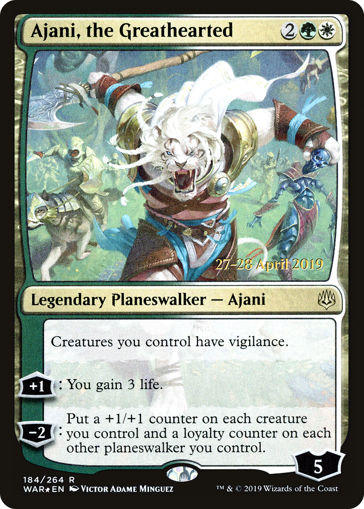 Ajani, the Greathearted [War of the Spark Prerelease Promos]-1