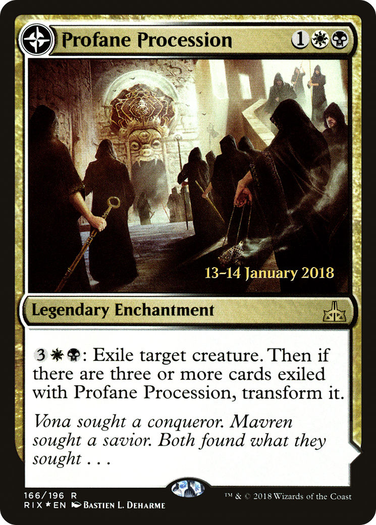 Profane Procession // Tomb of the Dusk Rose [Rivals of Ixalan Prerelease Promos]-3