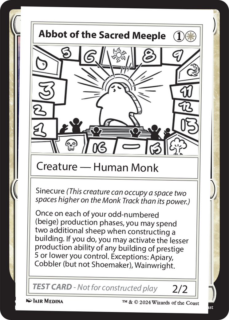 Abbot of the Sacred Meeple [Mystery Booster 2 Playtest Cards]-1