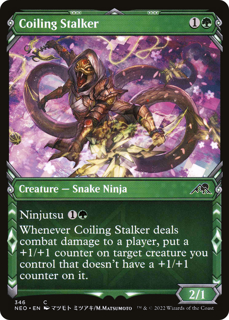 Coiling Stalker (Showcase Ninja) [Kamigawa: Neon Dynasty]-1