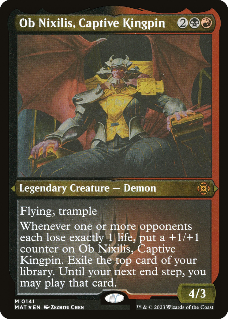 Ob Nixilis, Captive Kingpin (MAT-141) - March of the Machine: The Aftermath Etched Foil-1