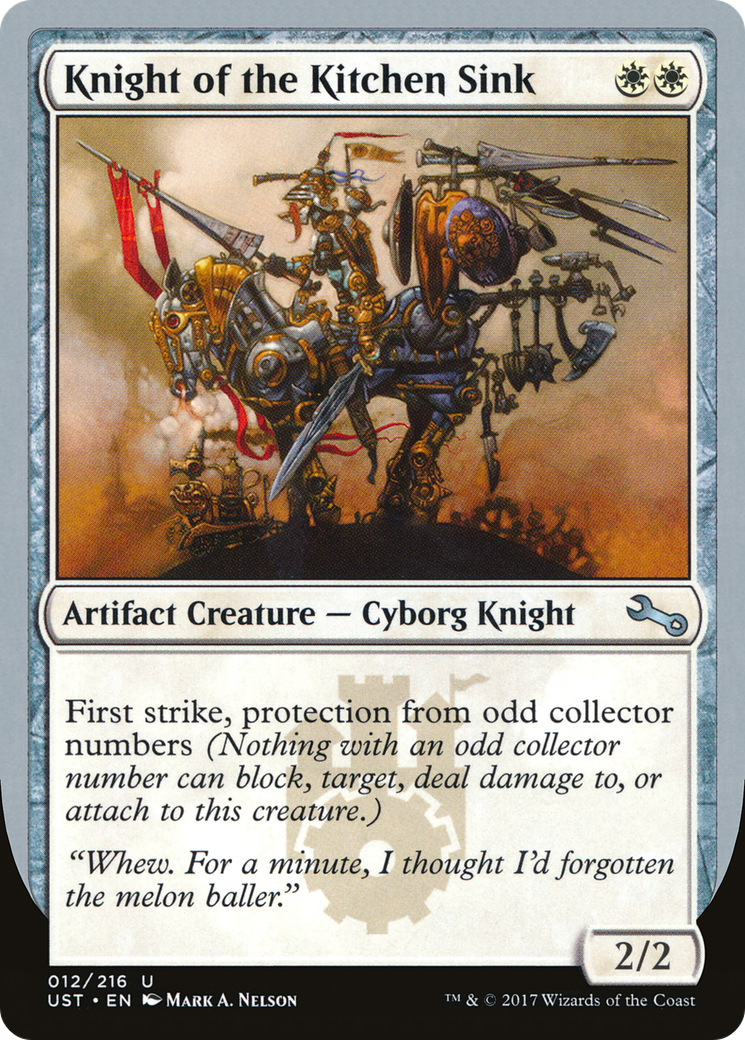 Knight of the Kitchen Sink ("protection from odd collector numbers") [Unstable]-1