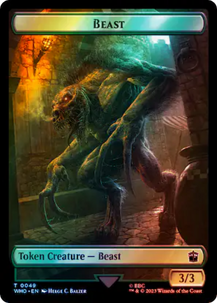 Soldier // Beast Double-Sided Token (Surge Foil) [Doctor Who Tokens]-2