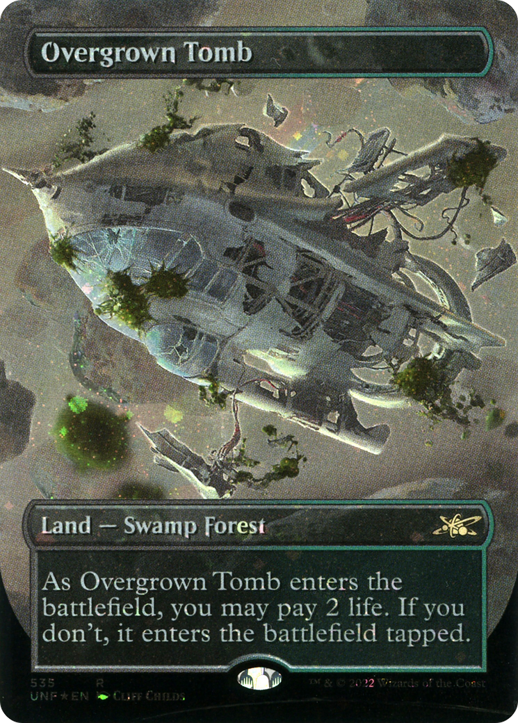 Overgrown Tomb (Borderless) (Galaxy Foil) [Unfinity]-1