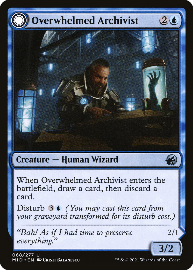 Overwhelmed Archivist // Archive Haunt [Innistrad: Midnight Hunt]-3