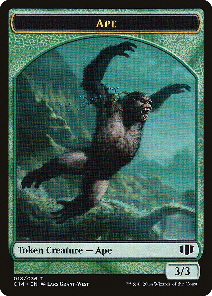 Ape // Zombie (011/036) Double-Sided Token [Commander 2014 Tokens]-3