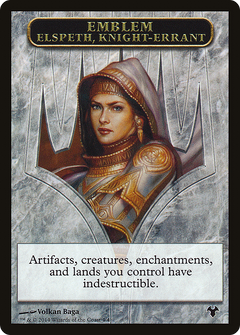 Emblem - Elspeth, Knight-Errant // Soldier Double-Sided Token [Modern Event Deck 2014 Tokens]-3