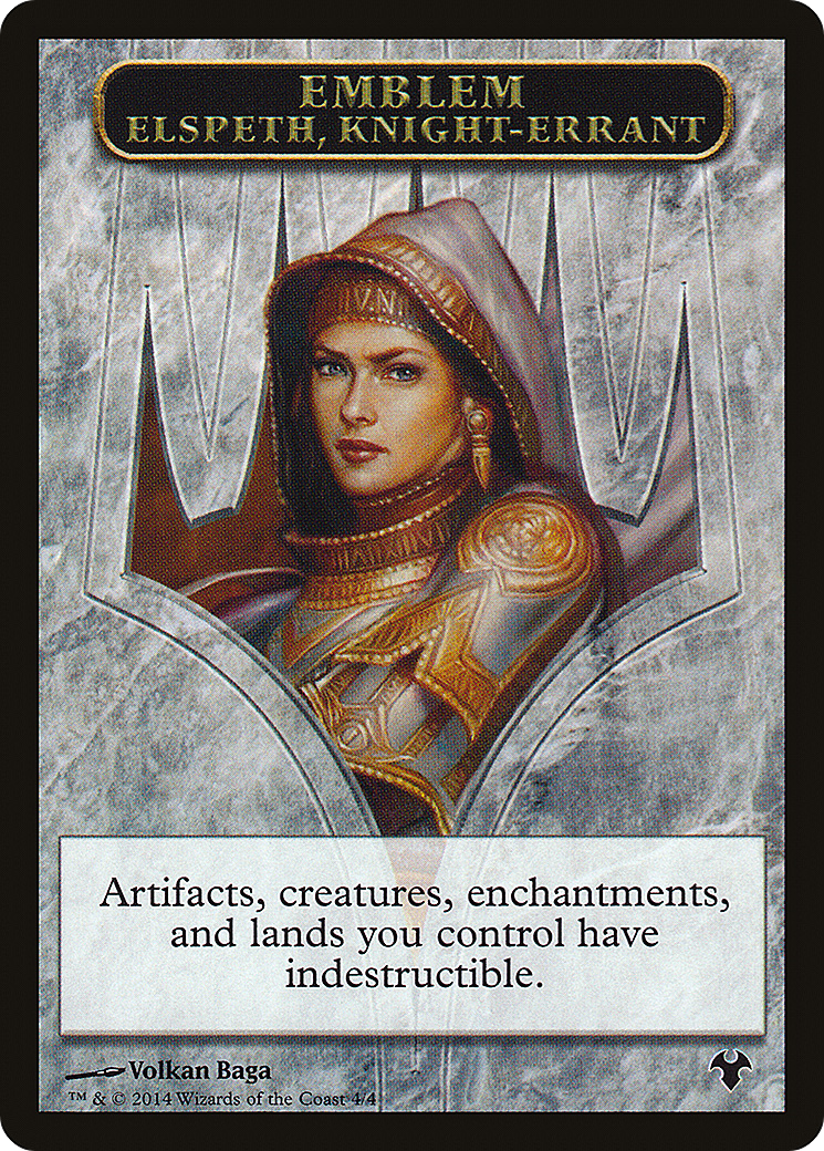 Emblem - Elspeth, Knight-Errant // Soldier Double-Sided Token [Modern Event Deck 2014 Tokens]-3