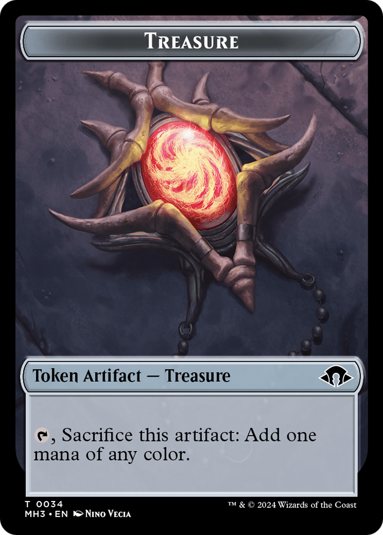 Dragon // Treasure Double-Sided Token [Modern Horizons 3 Commander Tokens]-2