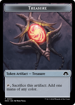 Dragon // Treasure Double-Sided Token [Modern Horizons 3 Commander Tokens]-2