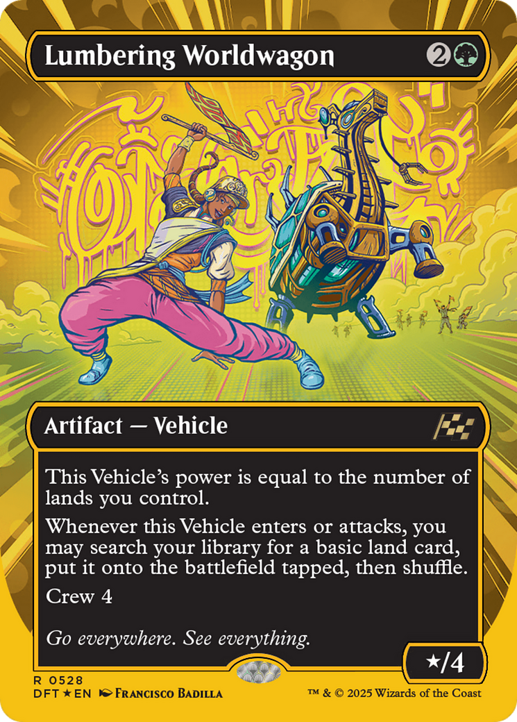 Lumbering Worldwagon (Borderless) (First-Place Foil) [Aetherdrift]-1