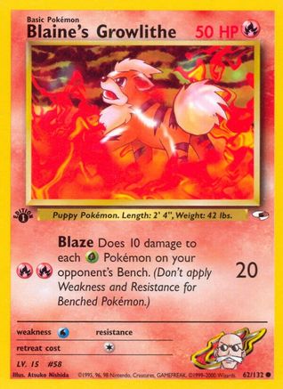 Blaine's Growlithe (62/132) [Gym Heroes Unlimited]-1