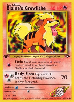 Blaine's Growlithe (62/132) [Gym Challenge 1st Edition]-1