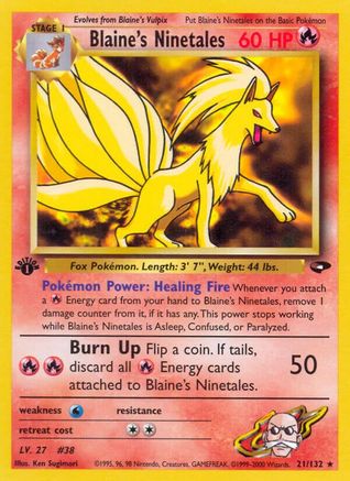 Blaine's Ninetales (21/132) [Gym Challenge 1st Edition]-1