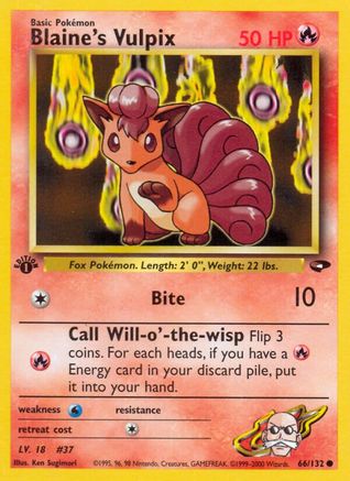Blaine's Vulpix (66/132) [Gym Challenge Unlimited]-1