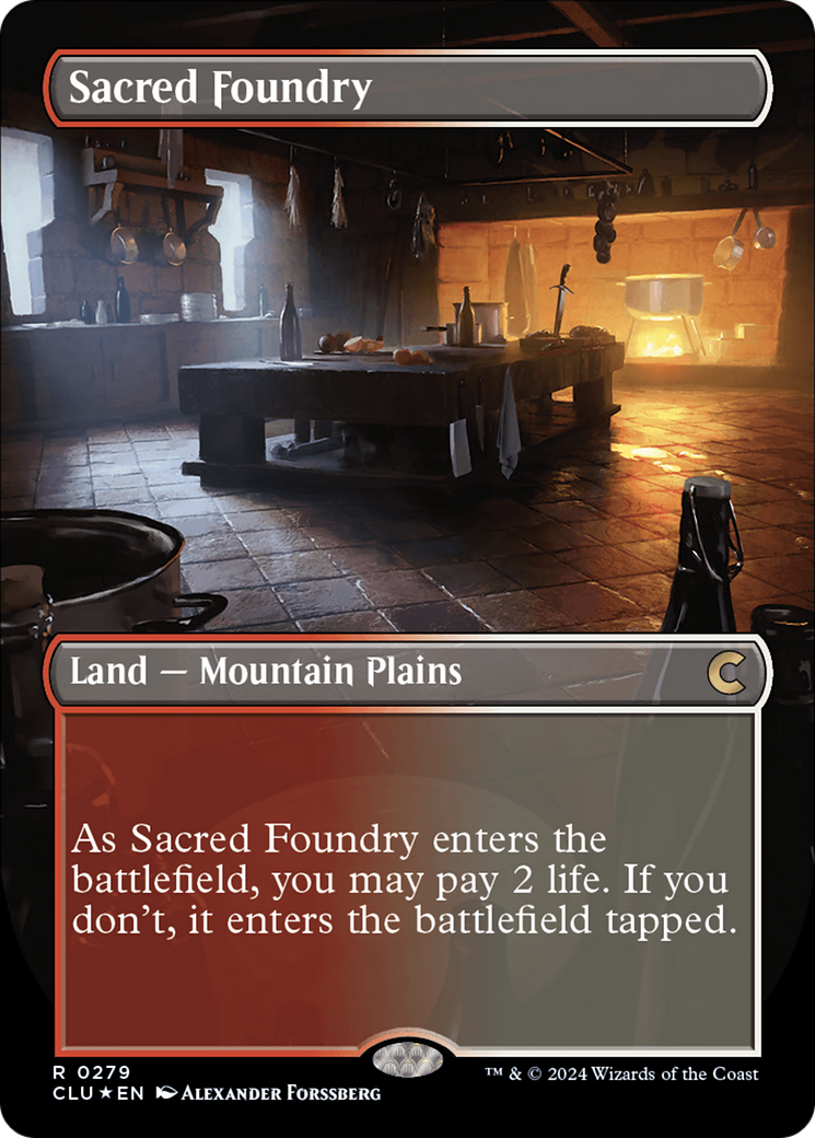 Sacred Foundry (Borderless) [Ravnica: Clue Edition]-1