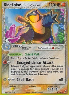 Blastoise (2/100) (Delta Species) (Stamped) [EX: Crystal Guardians]-1
