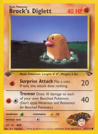 Brock's Diglett (67/132) [Gym Challenge 1st Edition]-1