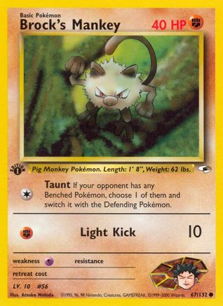 Brock's Mankey (67/132) [Gym Heroes 1st Edition]-1