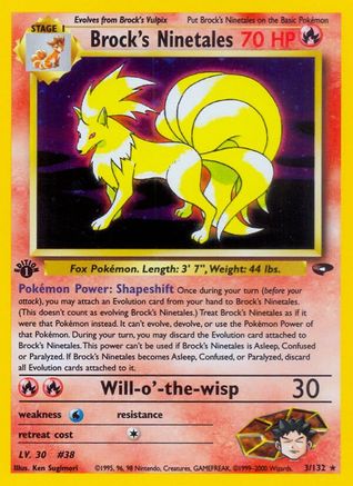 Brock's Ninetales 003/132  - Unlimited Holofoil Gym Challenge - Holo Rare-1