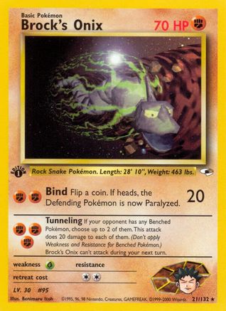 Brock's Onix (21/132) [Gym Heroes 1st Edition]-1