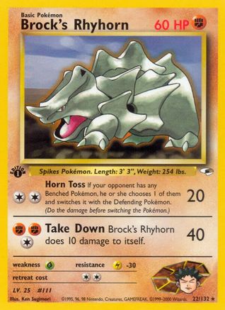 Brock's Rhyhorn (22/132) [Gym Heroes Unlimited]-1
