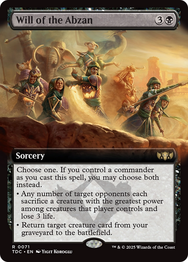 Will of the Abzan (Extended Art) [Tarkir: Dragonstorm Commander]-1