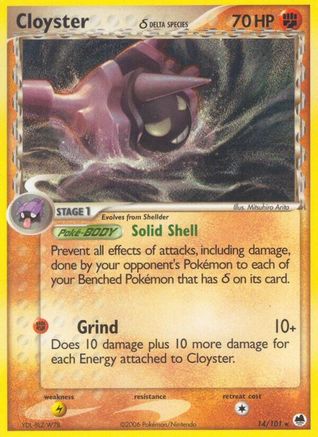 Cloyster (14/101) (Delta Species) (Stamped) [EX: Dragon Frontiers]-1
