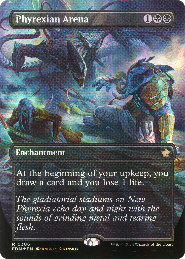 Phyrexian Arena (Borderless) (Mana Foil) [Foundations]-1