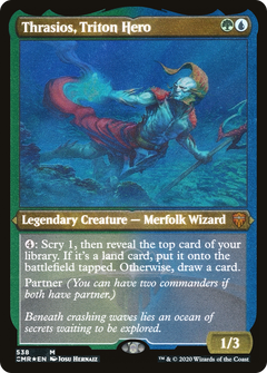 Thrasios, Triton Hero (Etched) [Commander Legends]-1