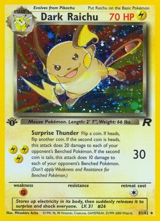 Dark Raichu (83/82) [Team Rocket 1st Edition]-1