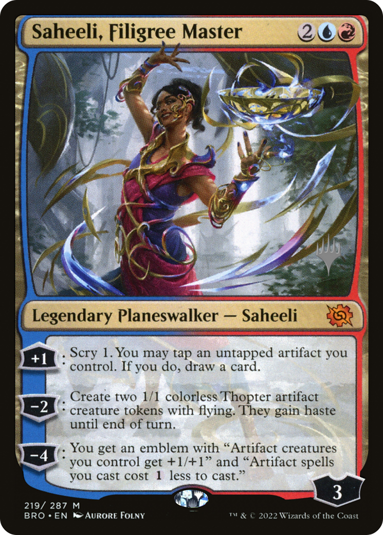 Saheeli, Filigree Master (Promo Pack) [The Brothers' War Promos]-1