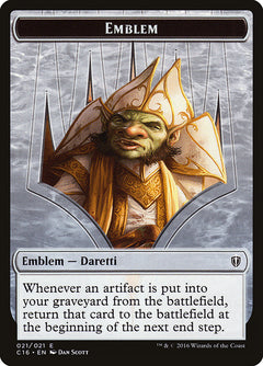 Daretti, Scrap Savant Emblem // Thopter Double-Sided Token [Commander 2016 Tokens]-1