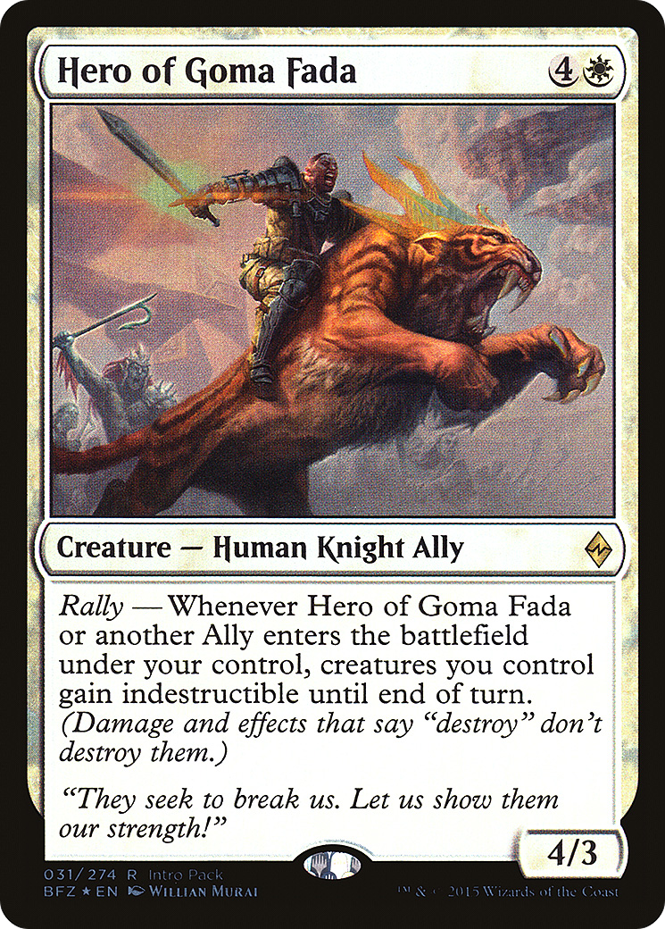 Hero of Goma Fada (Intro Pack) [Battle for Zendikar Promos]-1