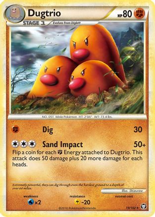Dugtrio (19/102) [HeartGold & SoulSilver: Triumphant]-1