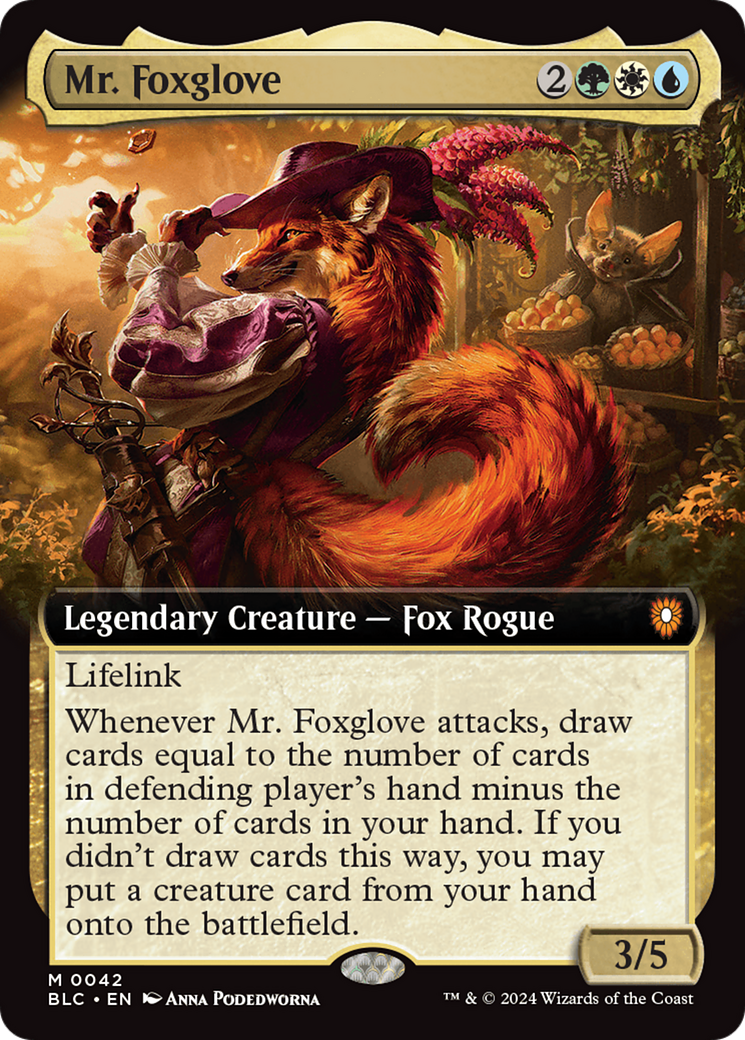 Mr. Foxglove (Extended Art) [Bloomburrow Commander]-1