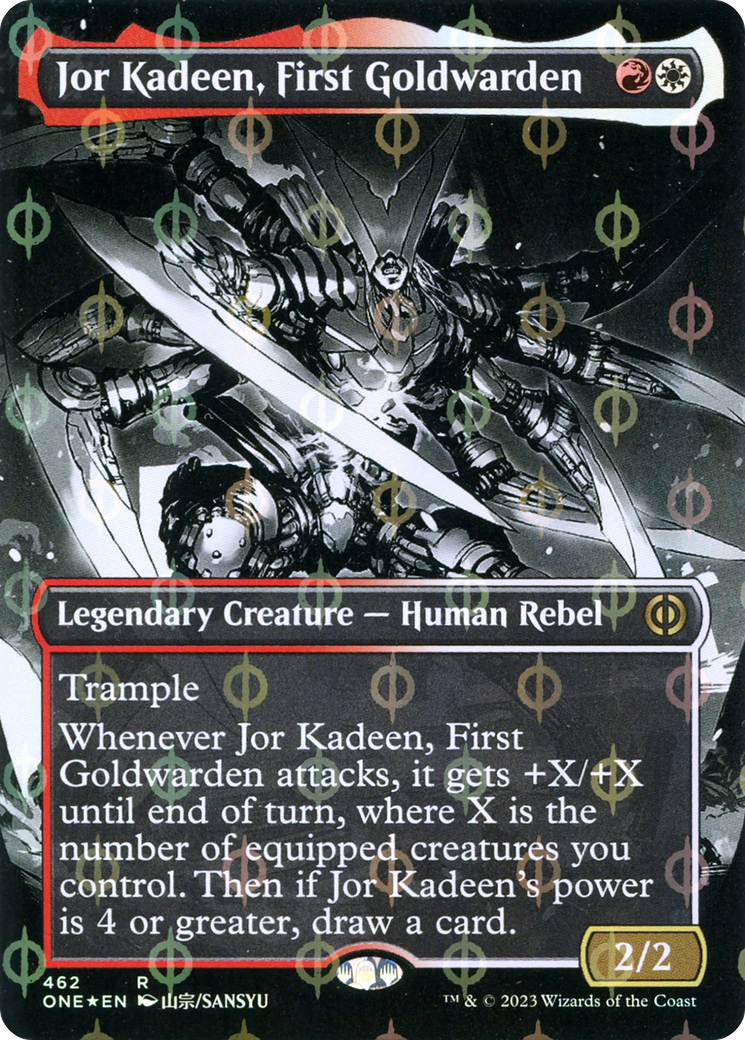 Jor Kadeen, First Goldwarden (Borderless Manga Step-and-Compleat Foil) [Phyrexia: All Will Be One]-1