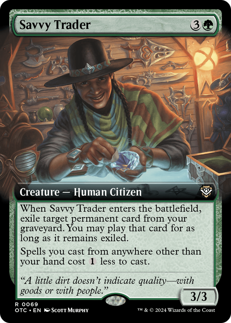 Savvy Trader (Extended Art) [Outlaws of Thunder Junction Commander]-1